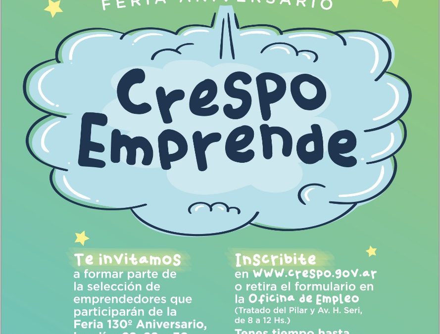 INSCRIPCIONES PARA ‘CRESPO EMPRENDE’