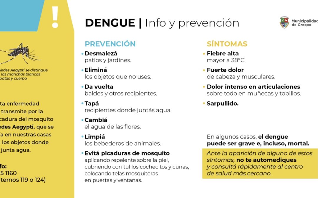 ACTIVAMOS EL PROTOCOLO DE BLOQUEO ANTE UN CASO DE DENGUE IMPORTADO EN NUESTRA CIUDAD