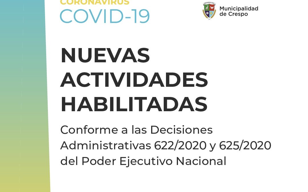 NUEVAS ACTIVIDADES HABILITADAS