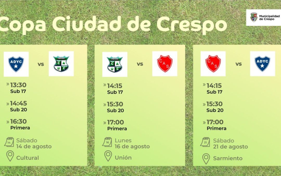 SE VIENE LA COPA ‘CIUDAD DE CRESPO’ DE FÚTBOL